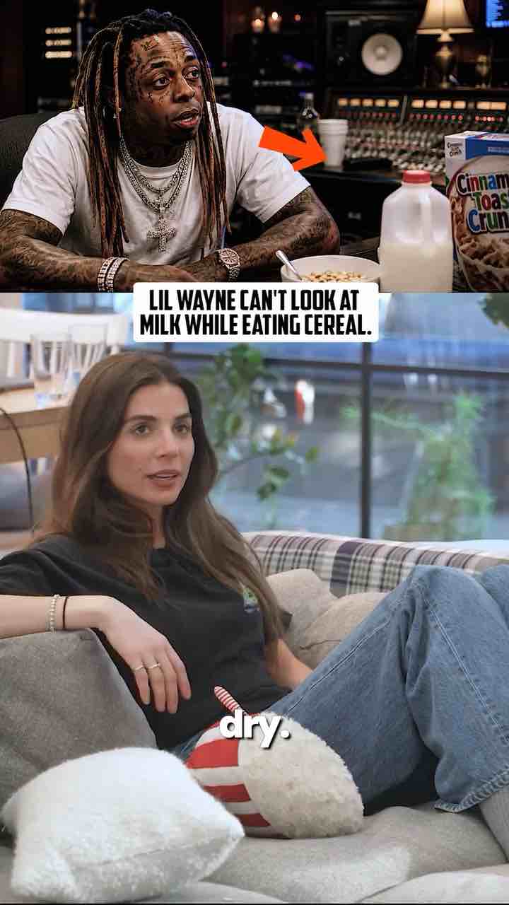 Lil Wayne doesn’t like looking at milk while eating